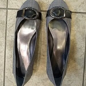 Nine West plaid wedges